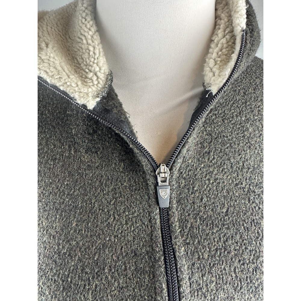 Kuhl Apres Alfpaca Fleece Full Zip Hooded Jacket Sherpa Brown Cozy Warm Size XS - Picture 7 of 16